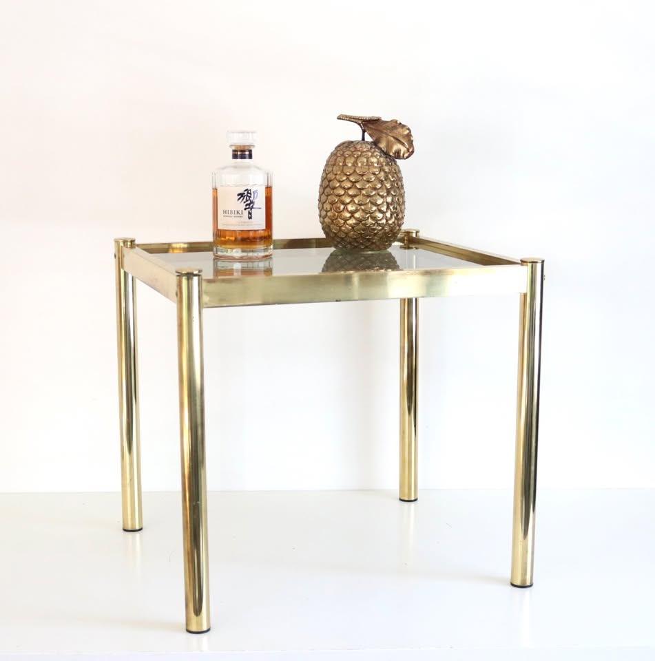 2 x Hollywood Regency Coffee Table - Messing Bijzettafels, Ophalen