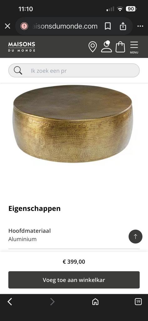 Salontafel, Ophalen, 50 tot 100 cm, Rond, 50 tot 100 cm