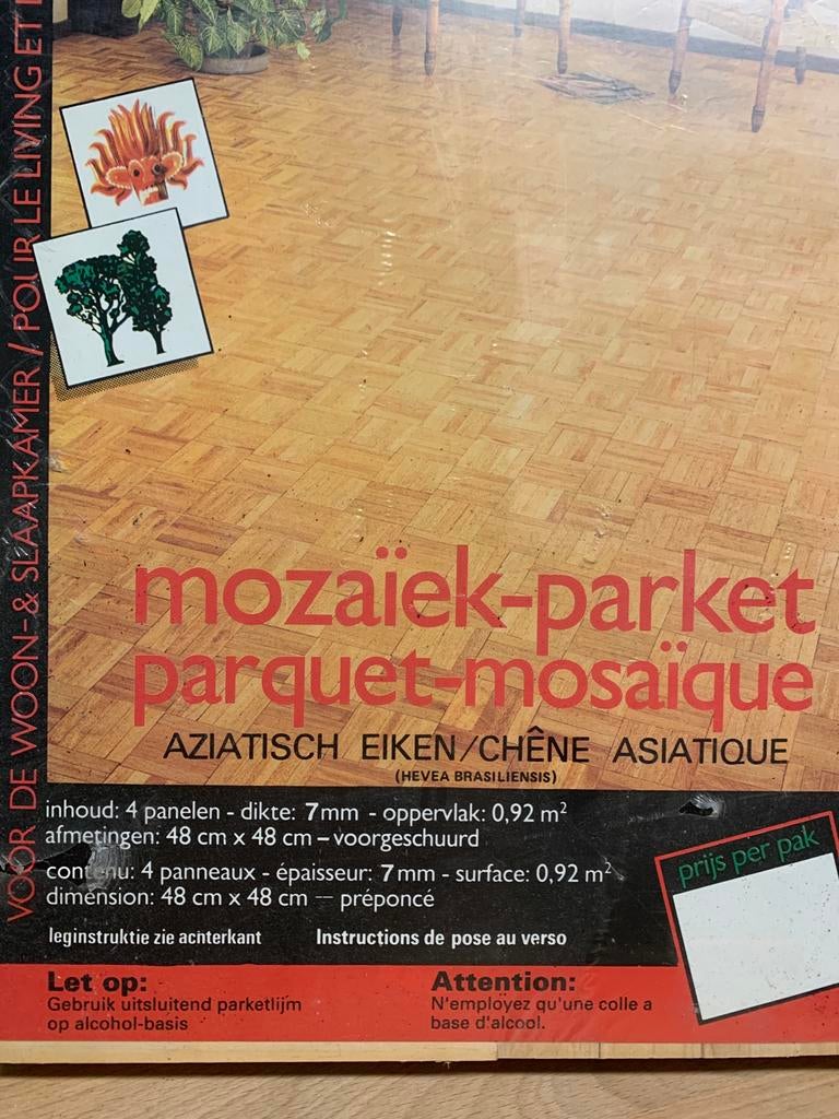Mozaïek parket Aziatische eik €15 per pak., Overige kleuren, Nieuw, 25 tot 50 m², Ophalen