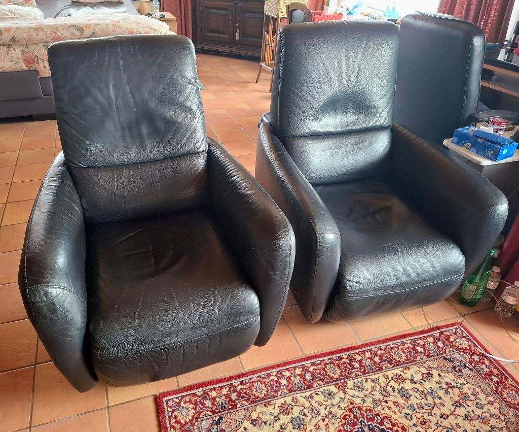 2 lederen relaxzetels, 100 à 125 cm, Moins de 150 cm, Une personne, Enlèvement
