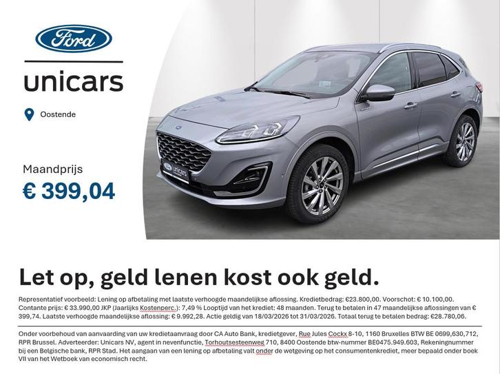 Ford Kuga 2.5i FHEV Aut. 140kW Vignale, Auto's, Ford, Bedrijf, Te koop, Kuga, Airconditioning, Bluetooth, Climate control, Cruise Control