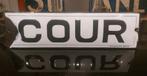 Oud emaille bordje "Cour", Ophalen of Verzenden