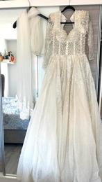 Trouwjurk in pefecte staat met accessoires, Ophalen, Nieuw, Wit, Trouwjurk