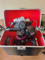 Vintage Minolta SR-T 100 + flitser + originele koffer, Ophalen, Gebruikt, Spiegelreflex, Minolta