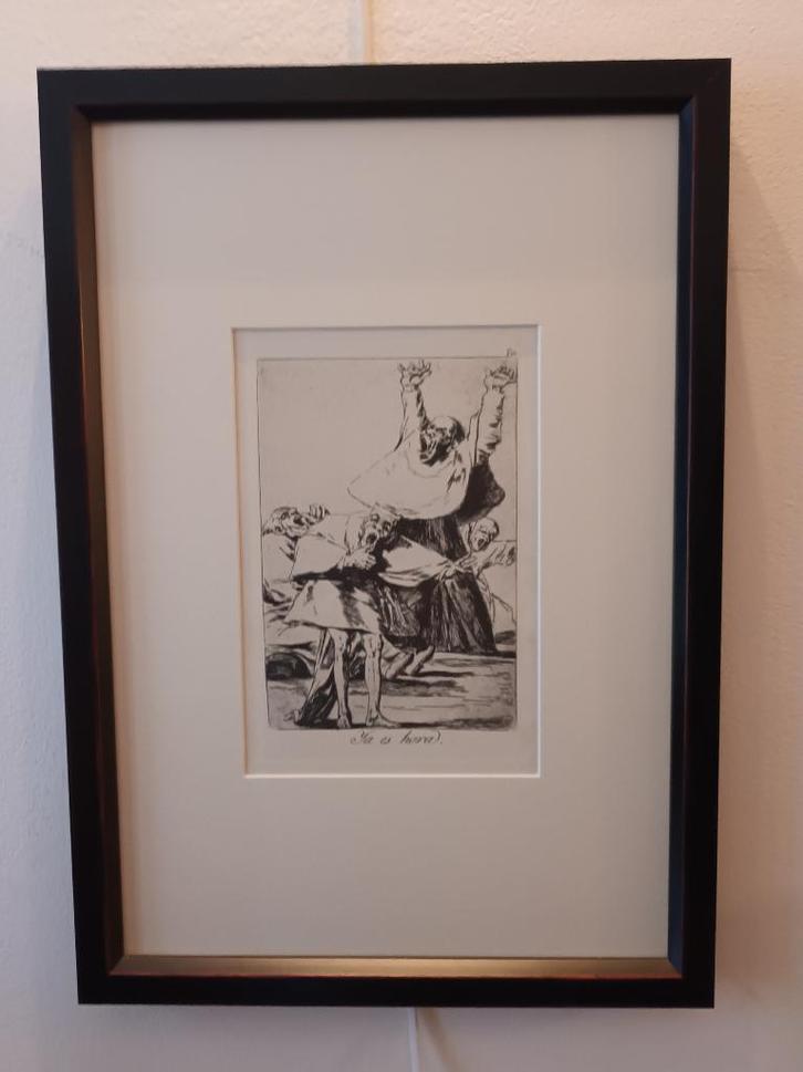 Ingekaderde ets Francisco de Goya, Antiek en Kunst, Kunst | Etsen en Gravures, Ets, Ophalen