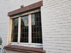 3 fenêtres avec vitraux – double vitrage – châssis bois, Bricolage & Construction, Vitres, Châssis & Fenêtres, Double vitrage