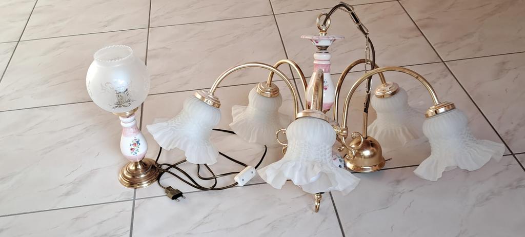 Luster met bijhorend nachtlampje, Huis en Inrichting, Lampen | Overige, Ophalen, Gebruikt