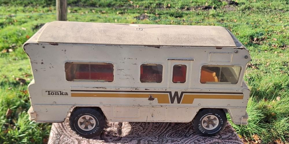 Gigant van een vintage Tonka Winnebago camper, 70'r jaren., Verzamelen, Speelgoed, Gebruikt, Ophalen of Verzenden