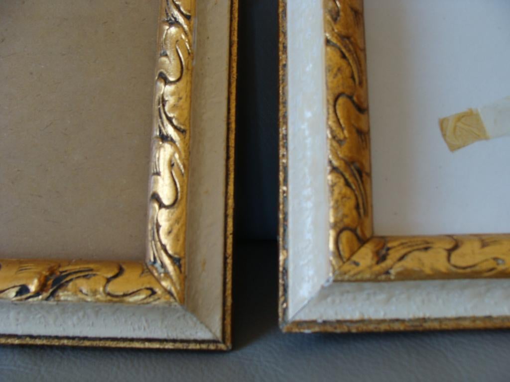 anciens cadres en chêne, sculpté crème et dorure, vintage,, Ophalen, Minder dan 50 cm, Zo goed als nieuw, Minder dan 50 cm