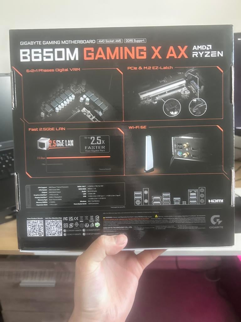 Carte mère GIGABYTE B650M serie gaming AX, Informatique & Logiciels, Cartes mères, Enlèvement ou Envoi, Neuf, AMD, DDR5