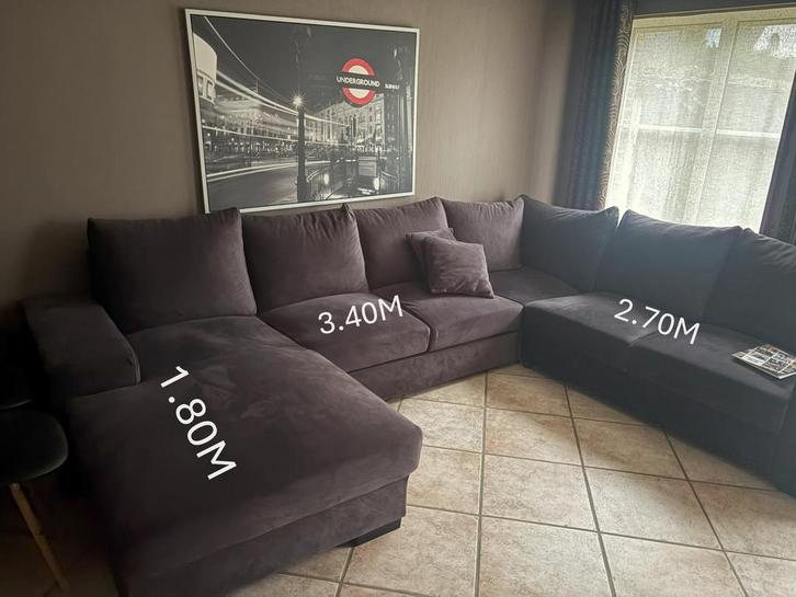 U-zetel te koop, Huis en Inrichting, Zetels | Complete zithoeken, Zo goed als nieuw, Stof, Ophalen