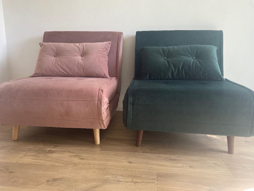 Zetelbed/fauteuil 1 persoon maison du monde, Ophalen, Overige materialen, Eenpersoons, 75 tot 100 cm