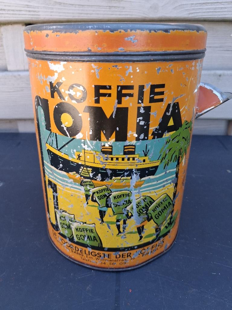 ancienne boîte - CAFÉ - GOMIA BRUXELLES, Collections, Marques & Objets publicitaires, Enlèvement ou Envoi, Utilisé, Panneau publicitaire