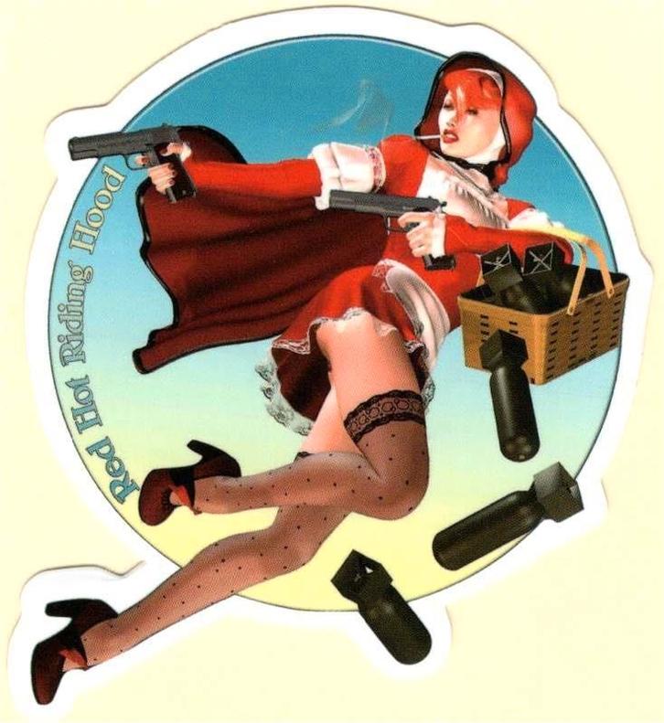 Pin Up Girl Roodkapje sticker #169, Verzamelen, Stickers, Nieuw, Verzenden