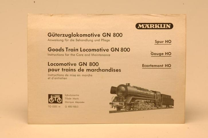 Handleiding stoomloc GN 800, Hobby en Vrije tijd, Modeltreinen | H0, Gebruikt, Boek, Tijdschrift of Catalogus, Wisselstroom, Märklin