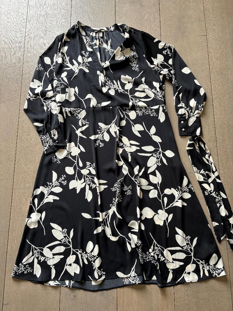 Jurk H&M zwart-beige mt xl. *NIEUW*, Kleding | Dames, H&M, Blauw, Maat 46/48 (XL) of groter, Nieuw