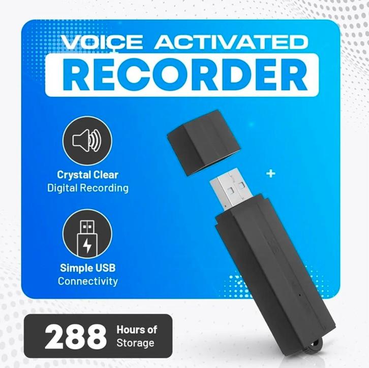 Mini Spy Voice Activated Audio Recorder, Audio, Tv en Foto, Bandrecorder, Ophalen of Verzenden