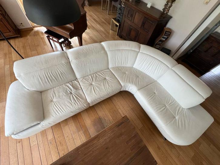 Chateau d’Ax hoekzetel – Wit kwaliteitsleder, Maison & Meubles, Canapés | Coins salons complets, Enlèvement