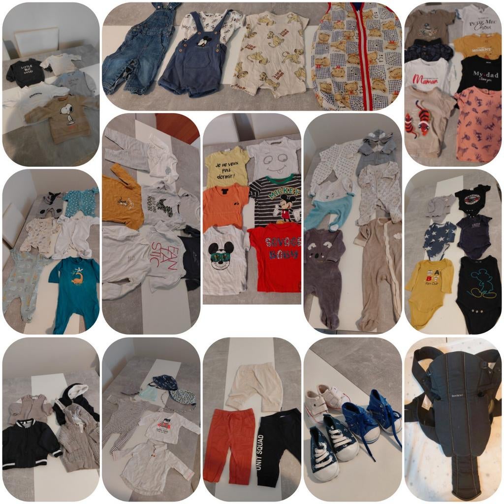Grand Lot Vêtements Bébé Garçon (1-3 mois), Noir