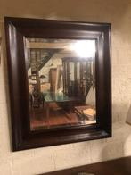 Nieuwe spiegel teakhouten lijst facetgeslepen glas flamant, Ophalen, 100 tot 150 cm, Nieuw, Rechthoekig