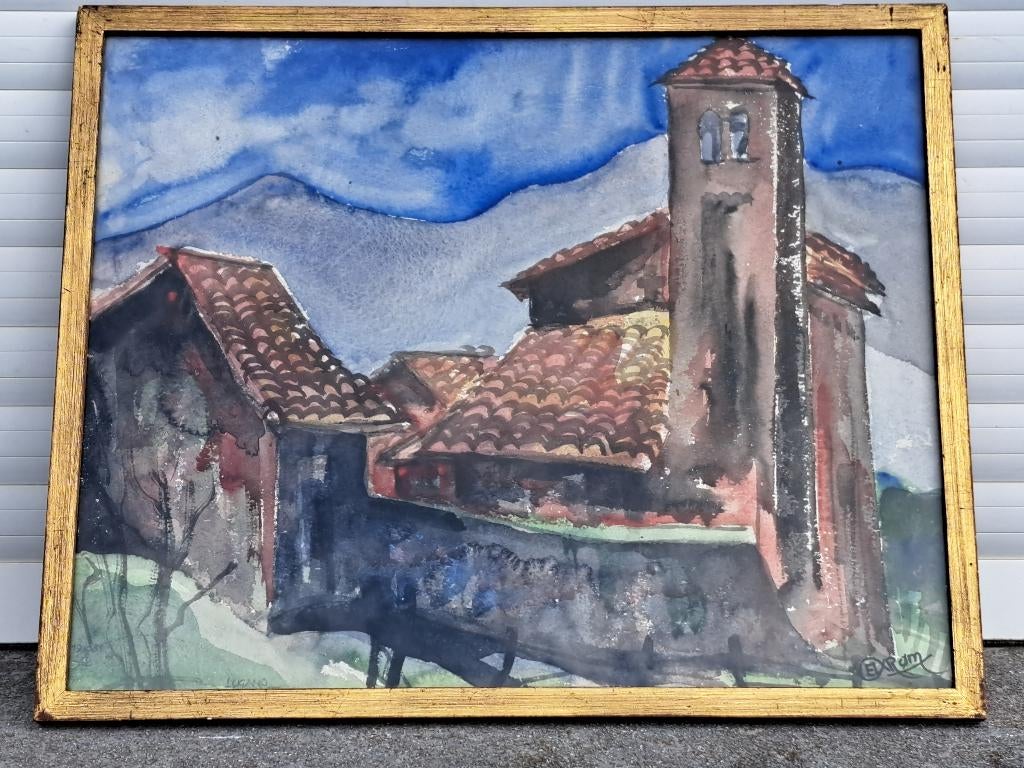 aquarelle signe elxrom, Ophalen of Verzenden