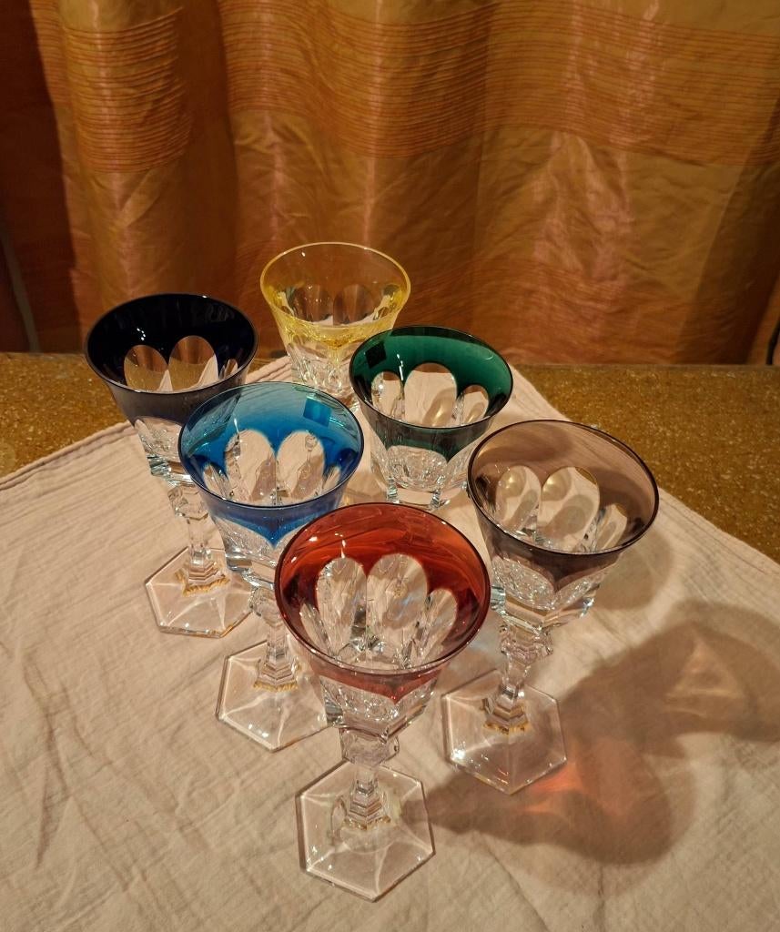 Gekleurde glazen model Chenonceaux en cristal de Sèvres, Antiquités & Art, Antiquités | Verre & Cristal, Enlèvement