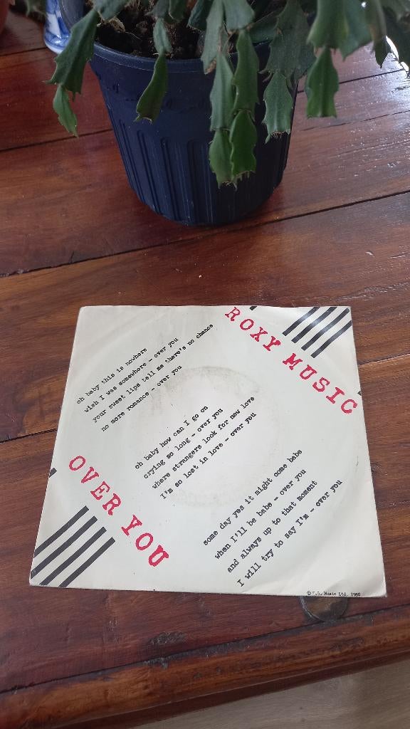 Vinyl (45t) roxy music "over you", Ophalen, 1980 - 1989, Zo goed als nieuw