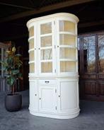 Antieke Winkelkast | Ronde Servieskast | Vitrinekast #2727, Ophalen of Verzenden