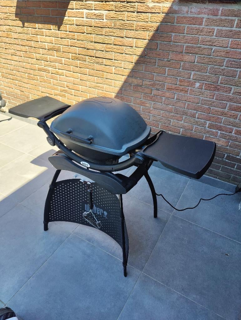 Weber Q2400 elektrische BBQ + onderstel + hoes, Jardin & Terrasse, Barbecues électriques, Enlèvement, Comme neuf, Weber