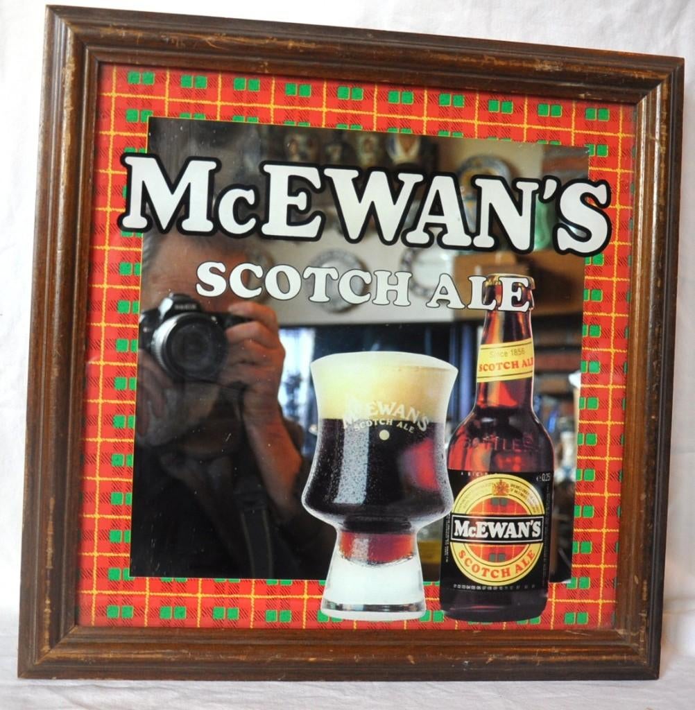 miroir publicitaire de brasserie Mc Ewans scotch ale, Collections, Marques de bière, Enlèvement ou Envoi, Utilisé, Panneau, Plaque ou Plaquette publicitaire