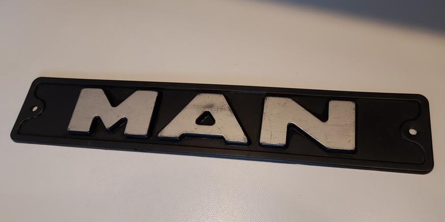oud embleem van MAN vrachtwagens, Verzamelen, Verzenden, Gebruikt, Reclamebord