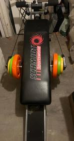 Fitnessbank met gewichten, Sport en Fitness, Ophalen, Zo goed als nieuw, Benen, Fitnessbank