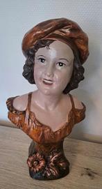 Art Nouveau statue buste plâtre femme au béret G. Carli, Enlèvement ou Envoi