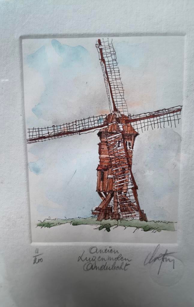 Estampe (encadrée offert) limitée signée d'André Colpin., Antiquités & Art, Enlèvement ou Envoi