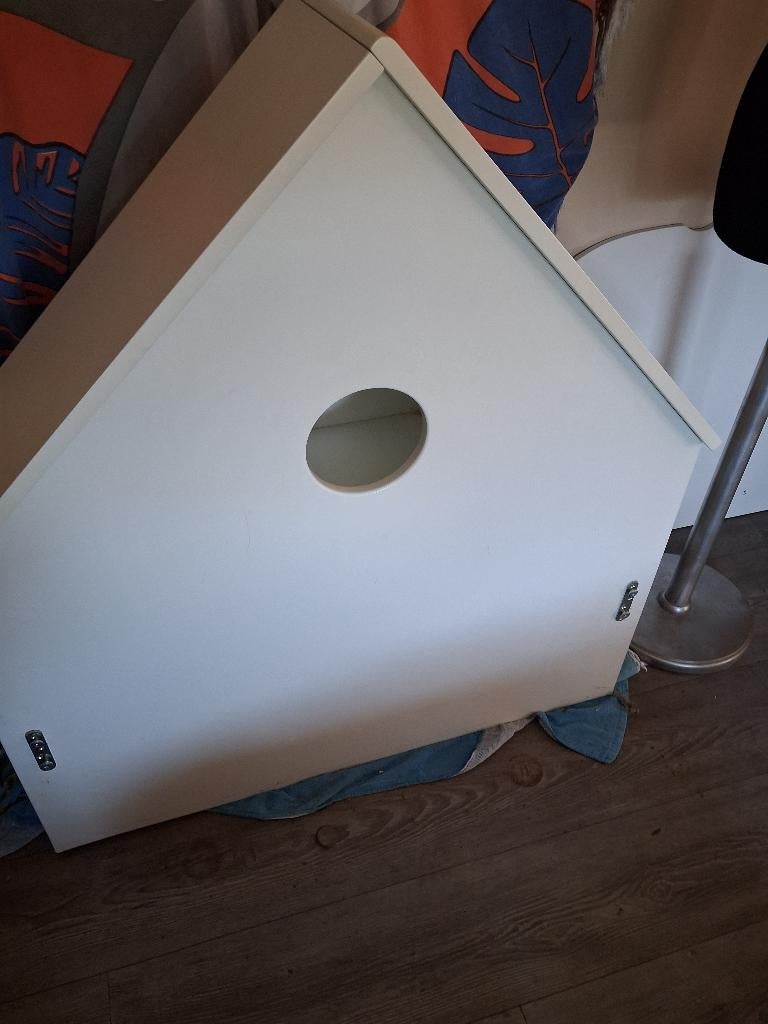 Houten kinderbed vogelhuisje, Huis en Inrichting, Slaapkamer | Bedden, Ophalen, Gebruikt, 90 cm, Eenpersoons