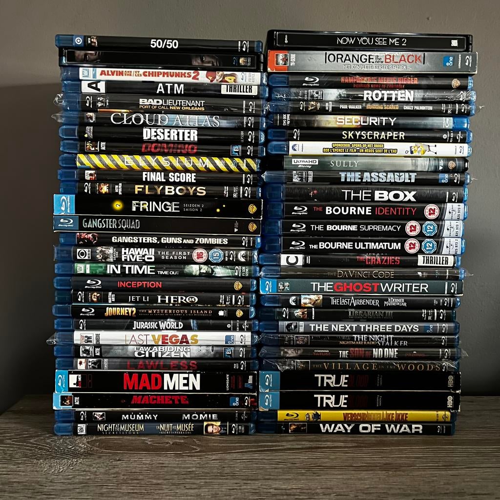54 Blu-rays – Elysium, Cloud Atlas, Machete, Lawless & meer, Ophalen of Verzenden, Zo goed als nieuw, Actie