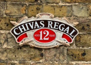 Chivas regal gietijzer reclame bord whisky cafe bar decorati, Verzamelen, Ophalen of Verzenden, Gebruikt, Reclamebord