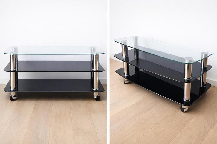 Elegant TV-meubel met glazen design – modern & tijdloos, Huis en Inrichting, Tafels | Sidetables, Zo goed als nieuw, Glas, Ophalen