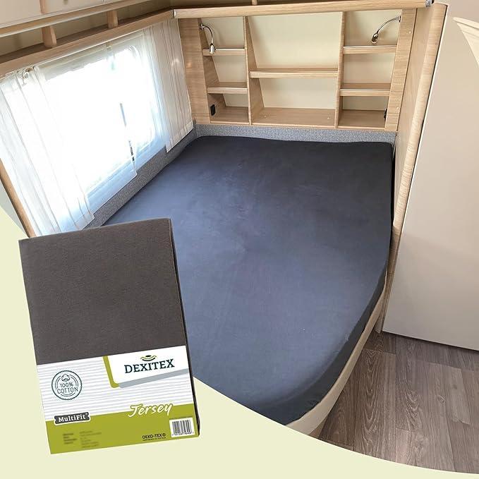 Jersey katoen hoeslaken wit,lichtgrijs of antraciet Rechts A, Caravans en Kamperen, Mobilhome-accessoires