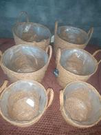 Lot de 6 paniers cache pot en osier, Neuf, Osier, Rond, Enlèvement