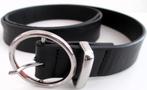 lederen riem zwart breed 3 cm lang 100 cm, 3 tot 5 cm, 90 tot 100 cm, Tailleriem, Ophalen of Verzenden