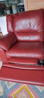 1 ruime lederen 3-zit zetel met beenrelaxen, Huis en Inrichting, Zetels | Zetels, Ophalen, Leer