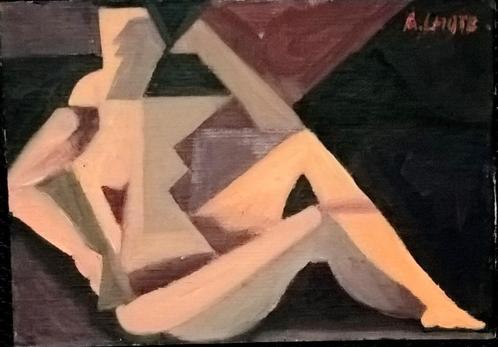 A Lhote " Nude " oil / maroufle 13 x 18 cm, Antiek en Kunst, Kunst | Schilderijen | Abstract, Verzenden