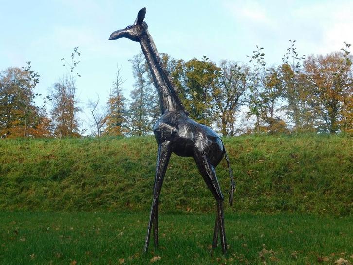 Giraffe Zuri XL - 200 cm - Handgemaakt Metalen Beeld, Antiek en Kunst, Kunst | Designobjecten, Ophalen of Verzenden