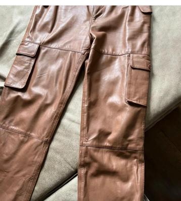 Leder leer herenbroek broek heren cognac bruin maat m Merk D beschikbaar voor biedingen