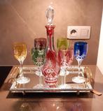 Kristallen glazen en karaf op dienblad., Ophalen, Nieuw, Overige materialen