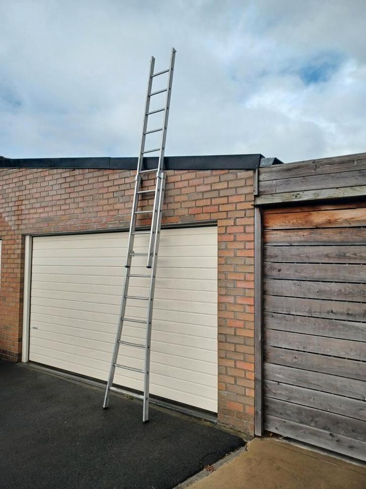 Ladder solide alu 2x10tr uitschuifbaar 5.30H openstaan p110e, Doe-het-zelf en Bouw, Ladders en Trappen, Ladder, Ophalen
