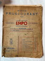 Zeer oude Netto Prijscourant Empo 1936 reclame, Ophalen of Verzenden