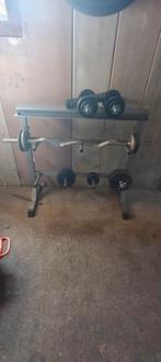 Fitnessbank met gewichten, Sport en Fitness, Fitnessapparatuur, Ophalen