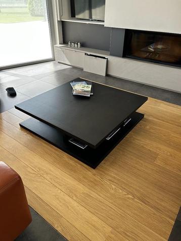 Grote moderne salontafel zwart fineer beschikbaar voor biedingen